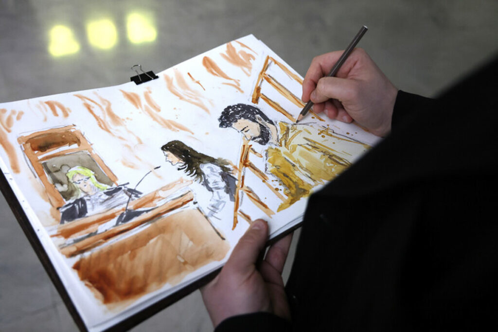 L'illustrazione giudiziaria di Andrea Spinelli su ANSA